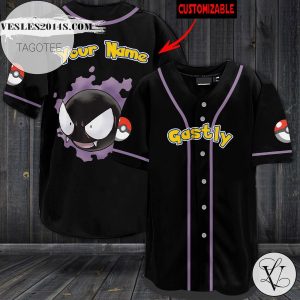Personalized Gastly Baseball Jersey – Black