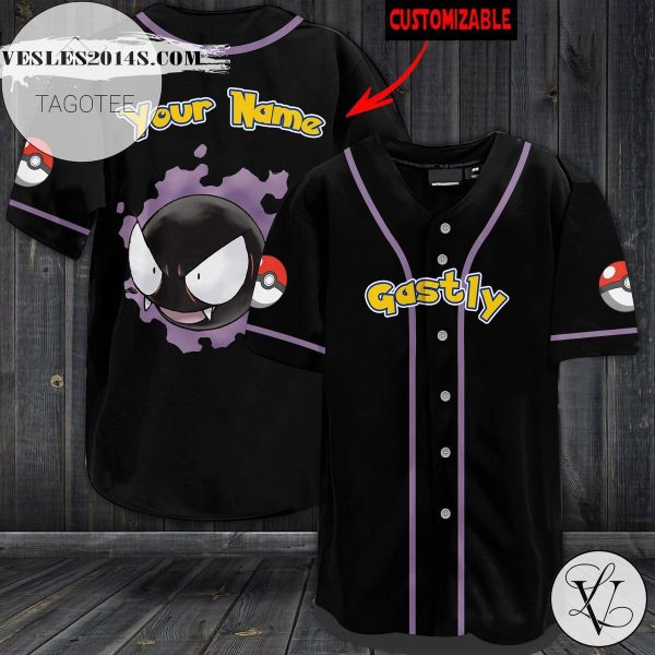 Personalized Gastly Baseball Jersey – Black