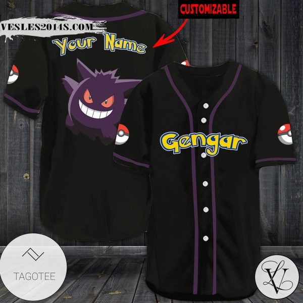 Personalized Gengar Baseball Jersey