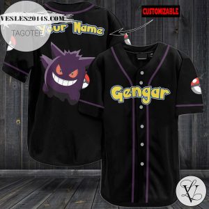 Personalized Gengar Baseball Jersey – Black