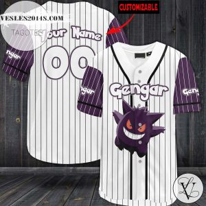 Personalized Gengar Baseball Jersey – White