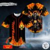 Personalized Ghost Racer Fire Skull Black Custom Baseball Jersey