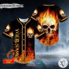 Personalized Giant Fire Skull Custom Baseball Jersey