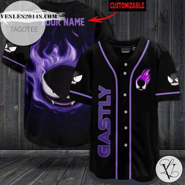 Personalized Giant Gastly Baseball Jersey – Black