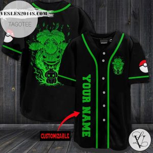 Personalized Giant Venusaur Baseball Jersey – Black