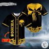 Personalized Gold Punisher Skull Custom Baseball Jersey