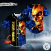 Personalized Golden Smoking Blue Smoke Skull Custom Baseball Jersey
