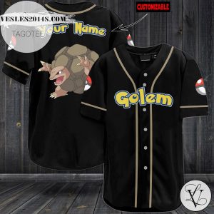Personalized Golem Baseball Jersey – Black