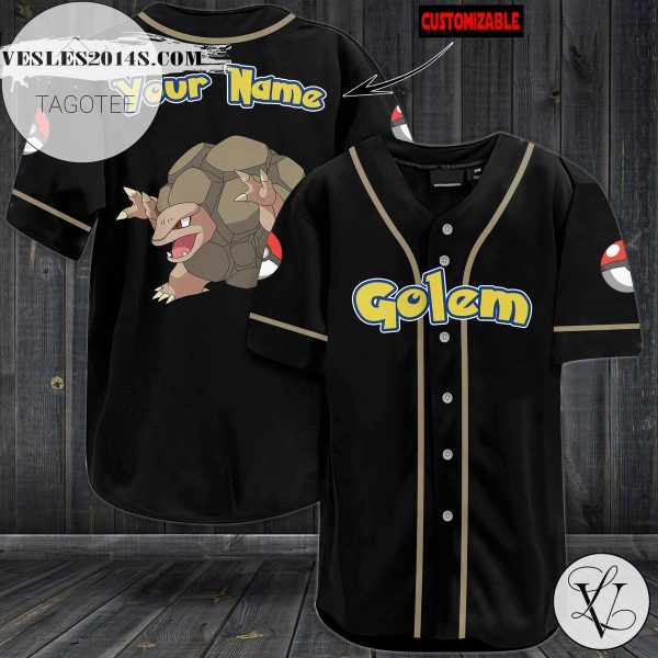 Personalized Golem Baseball Jersey – Black