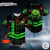 Personalized Green Biohazard Skull Custom Baseball Jersey