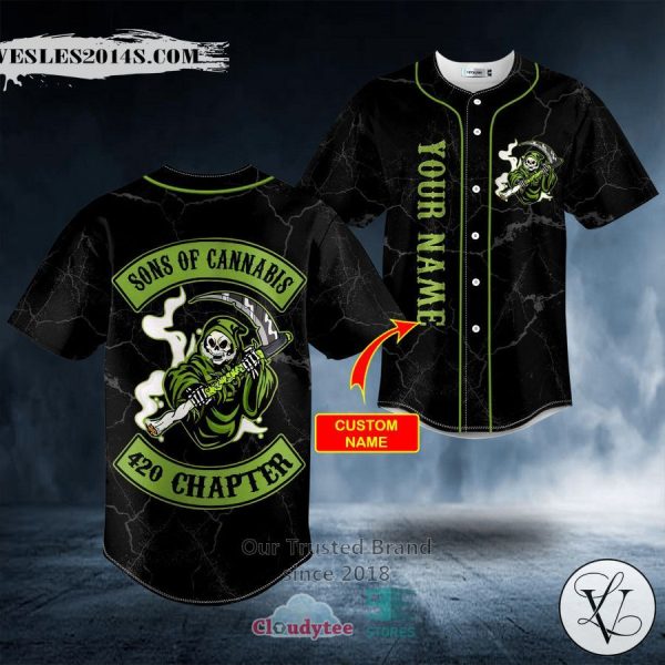 Personalized Green Son of Anarchy Grim Reaper Custom Baseball Jersey