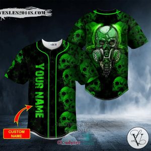 Personalized Green Zone Biohazard Skull Custom Baseball Jersey