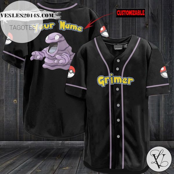 Personalized Grimer Baseball Jersey – Black