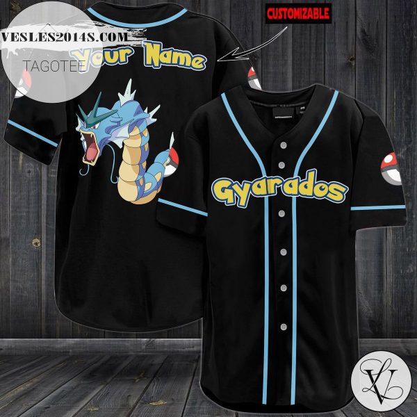Personalized Gyarados Baseball Jersey – Black