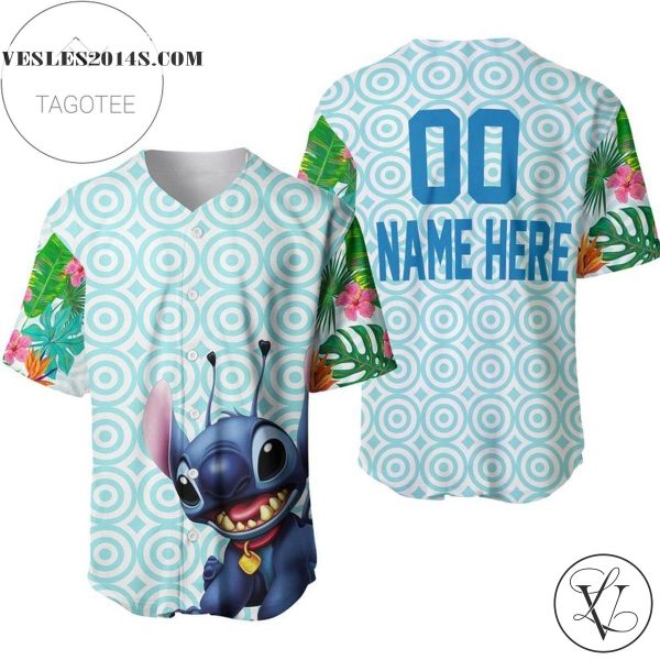 Personalized Hawaiian Stitch Flowery Pattern All Over Print Baseball Jersey