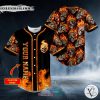 Personalized Head On Fire Skull Custom Baseball Jersey