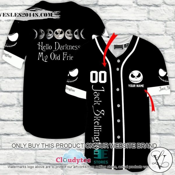 Personalized Horror Halloween Jack Skellington Baseball Jersey