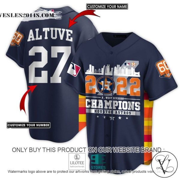 Personalized Houston Astros 2022 West Division Champions Baseball Jersey