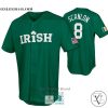 Personalized Irish Clover US Flag Green Baseball Jersey