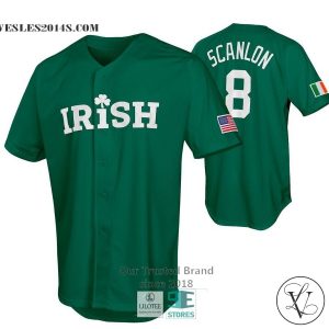 Personalized Irish Clover US Flag Green Baseball Jersey