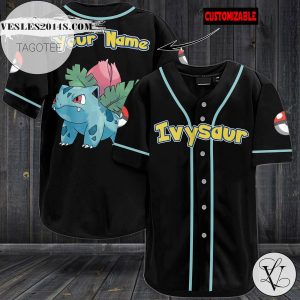 Personalized Ivysaur Baseball Jersey – Black