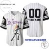 Personalized Jack Skellington All Over Print Pinstripe Baseball Jersey – White
