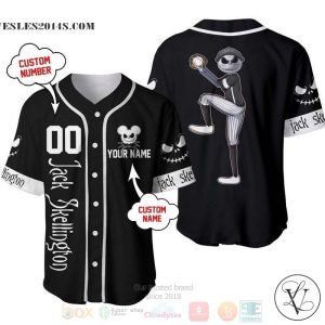 Personalized Jack Skellington Disney All Over Print Black Baseball jersey