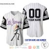 Personalized Jack Skellington White Pinstripe Baseball Jersey