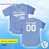 Personalized Jesus Light Blue Baseball Jersey