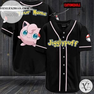 Personalized Jigglypuff Baseball Jersey – Black