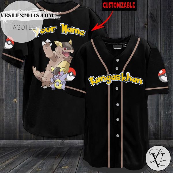 Personalized Kangaskhan Baseball Jersey – Black