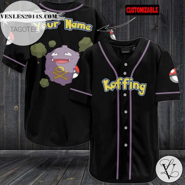 Personalized Koffing Baseball Jersey – Black