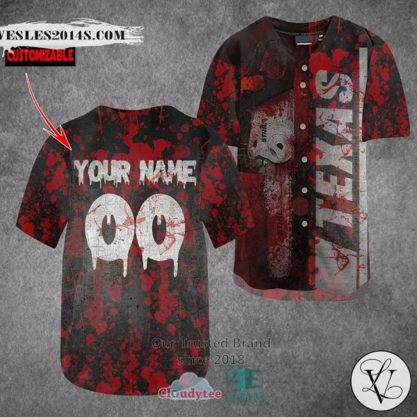 Personalized Leatherface Texas Blood Baseball Jersey