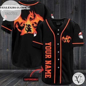 Personalized Lizardon Baseball Jersey – Black