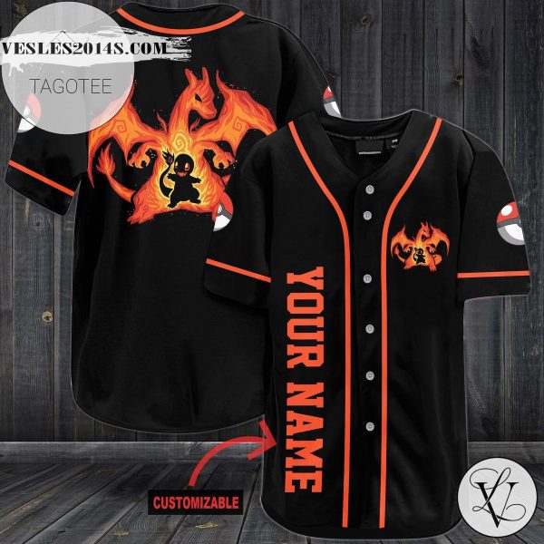 Personalized Lizardon Baseball Jersey – Black
