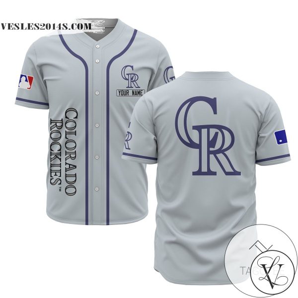 Personalized MLB Colorado Rockies Grey Baseball Customized Men Jersey