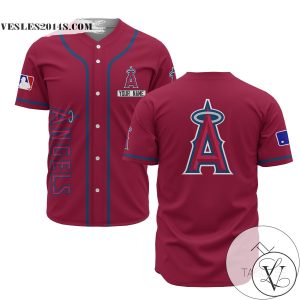 Personalized MLB Los Angeles Angels Red Baseball Customized Men Jersey