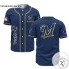 Personalized MLB Milwaukee Brewers Blue Baseball Customized Men Jersey