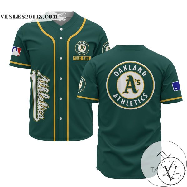 Personalized MLB Oakland Athletics Green Baseball Customized Men Jersey