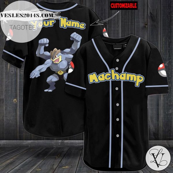 Personalized Machamp Baseball Jersey – Black
