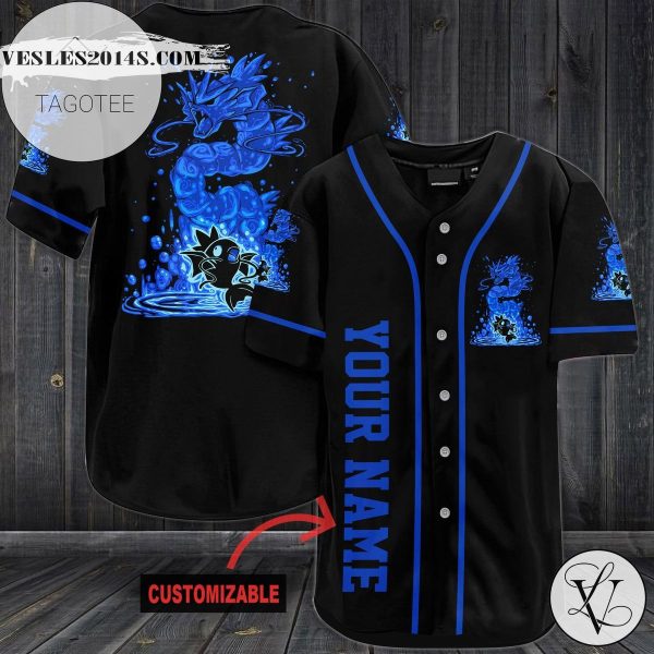 Personalized Magikarp And Gyarados Baseball Jersey – Black