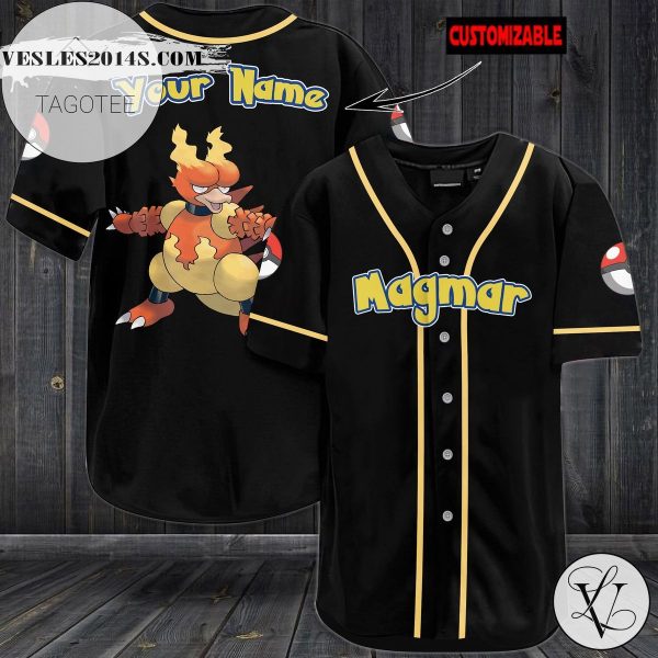 Personalized Magmar Baseball Jersey – Black