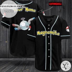 Personalized Magnemite Baseball Jersey – Black