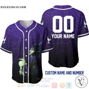 Personalized Maleficent All Over Print Ombre Purple Black Baseball jersey