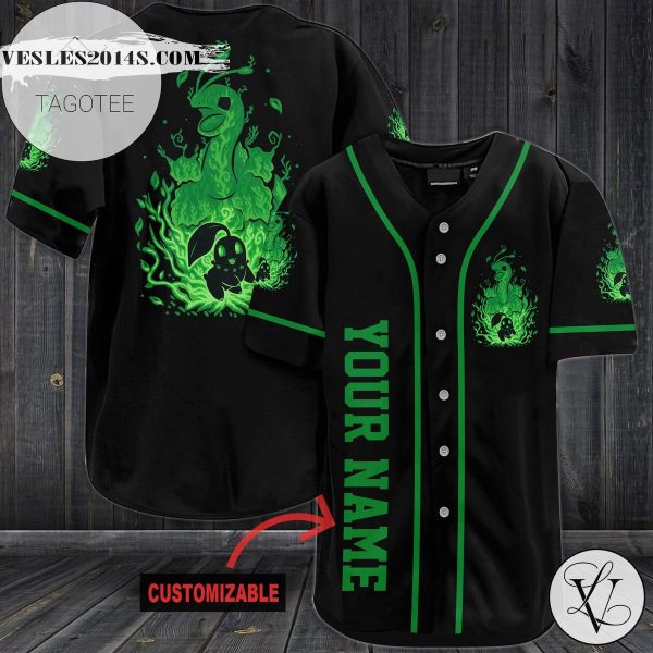 Personalized Meganium Baseball Jersey – Black