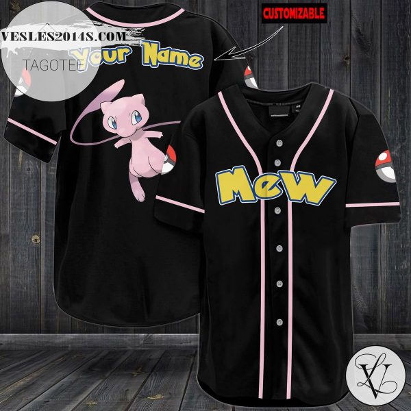Personalized Mew Baseball Jersey – Black