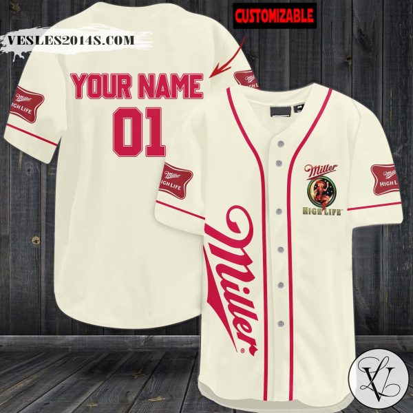 Personalized Miller High Life custom Baseball Jersey UaR