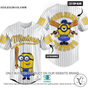 Personalized Minion White Baseball Jersey