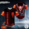 Personalized Motorcycle Winged Fire Skull Custom Baseball Jersey