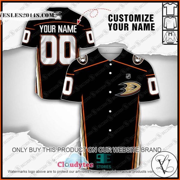 Personalized NHL Anaheim Ducks Baseball Jersey Shirt